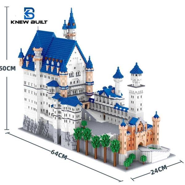 KNEW BUILT Huge New Swan Stone Castle Micro Mini Bricks for Adults Huge Assemble Architecture Toys Kits Diamond Build BlocksT251126