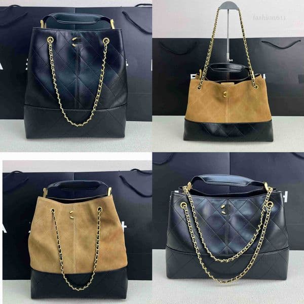 big tote bag designer bag Luxury handbag 5A new suede color blocked diamond grid pattern hobo bag genuine leather retro chain womens bag large capacity bucket bag