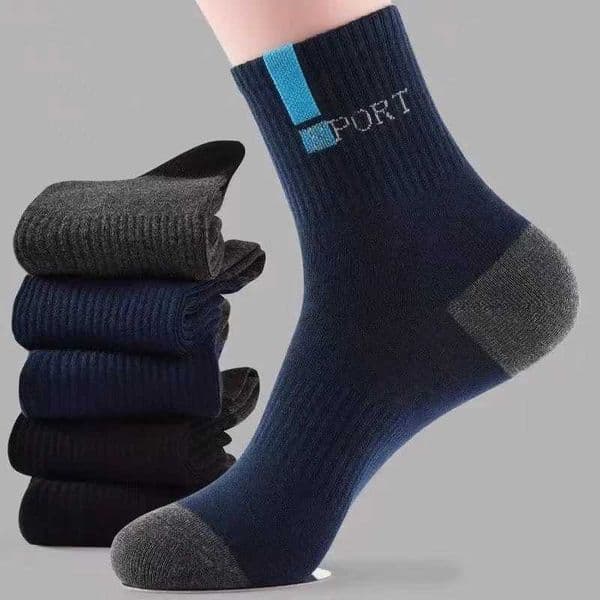 5 Pairs Size 37-43 Men Bamboo Fiber Autumn Winter Men Socks Breathable Cotton Sports Sock Breathable Deodorant Business Socks Z251126