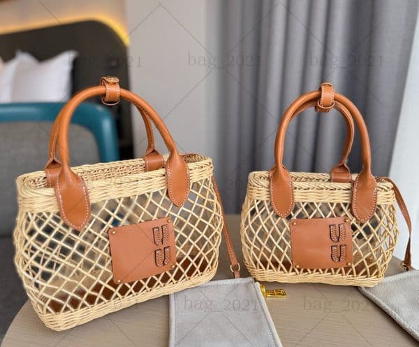 Mu Beach Tote Bag Designer Straw Bag Womens Beach Basket Bag Shoulder Bag Brown Black Raffia Tote Bag Handbag Weave Luxurys Crossbody Bags Clutch Purse