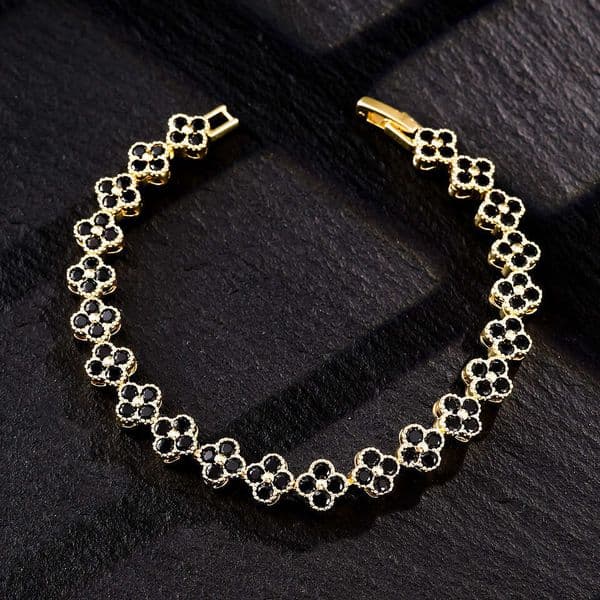 luxury New Four-Leaf Clover Set Amazon Cross-Border Hot-Selling Colorful Zircon European and American Fashion Design Jewelry