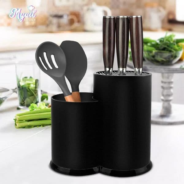 Multi-function Knife Block Knife Holder Stand Utensil Knife Storage with Scissors Slot Plastic Chef Knives Kitchen Storage Tool 250427