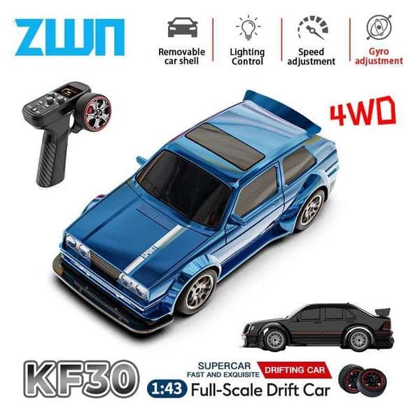 ZWN KF30 143 4WD Drift Racing RC Car With Gyroscope Speed Real Lighting and Damping High Speed Remote Control Cars For Kids Toy Y251127