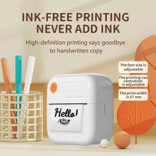 Portable Mini Printers Easy Print Wireless Inkless Sticker Maker Printer Tag Pr hine for Off School Kitchen H251127