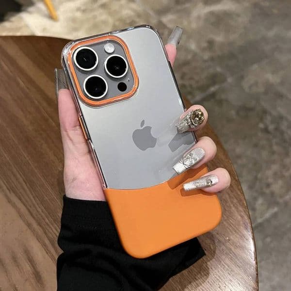 Luxury Transparent Splice Color Case For iPhone 17 16 15 Pro Max 13 14 Plus 12 Removable Acrylic Shockproof Protection Cover