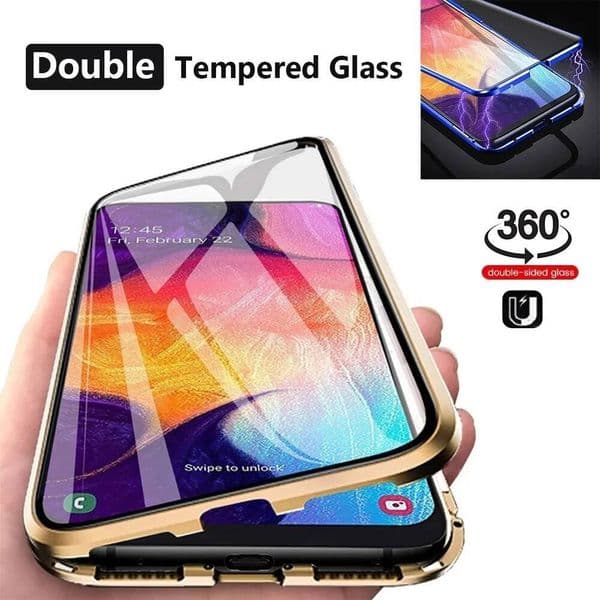 Metal Magnetic Full Protection Case For Samsung Galaxy Plus 22 23 Ultra S20 21 FE Double Sided Glass Cover