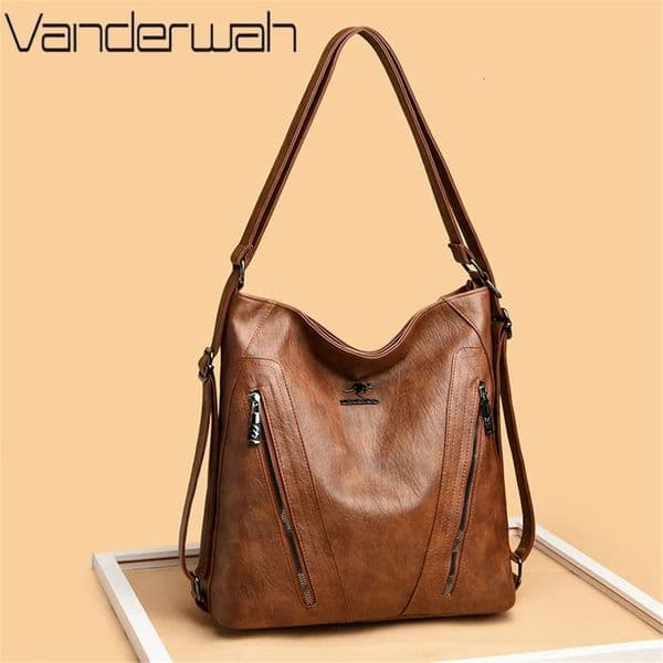 High Quality Leather Backpack Women Travel Bagpack Female Large Capacity School Shoulder Bags for Sac A Dos 251126