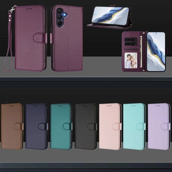 Magnetic Leather Case For Galaxy A07 A17 A56 A36 A26 A16 A06 A55 A35 A25 A15 4G 5G A05S A05 Flip Wallet Lanyard Cover 251121