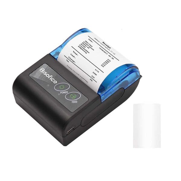 Bisof Portable Mini Thermal Printer 2 inch Wireless USB Receipt Bill Ticket Printer with 58mm Print Paper for Restaurant H251127