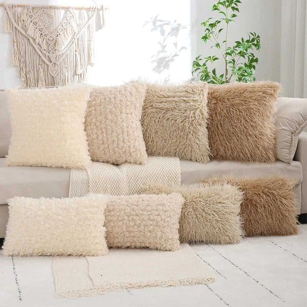 1 PC Wool Imitation Plush Throw Pillow Cover Living Room DecorationW251127