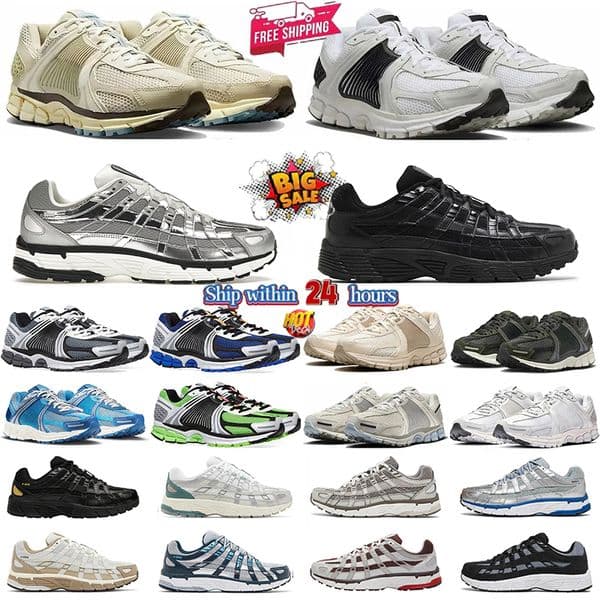 Mens Womens P6000 Running Shoes Vomero 5 Trainers Designer Black White Metallic Silver Dark Pony Light Aqua Outdoor Men Sports Sneakers Runner Platform Size 36-45