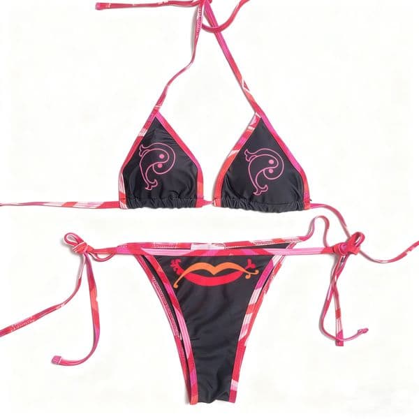 Designer Women's Bikini Set - High Waist Fashion Print Swimwear. Trendy Bathing Suits for Ladies. Perfect for Beach Vacations & Pool Parties!