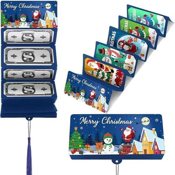 Christmas Money Holder Wallet Red Envelope Christmas Gift Envelope Greeting Card Creative Birthday Folding Cash Holder For Kids Z251127