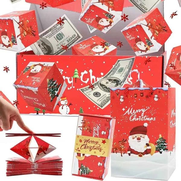 12pcs Christmas Gift Box Explosion Money Folding Bouncing Envelope Surprise Birthday Cerebration Creative New Year Gift Z251127