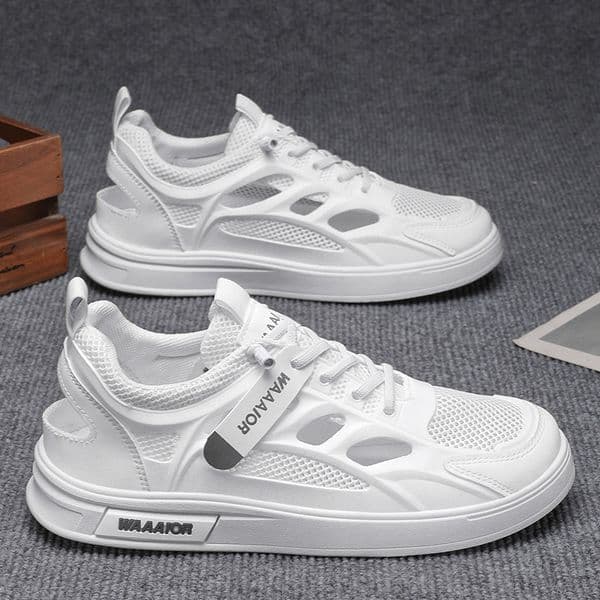 Ddmysports Summer New Breathable Hollow Out Men S Versatile White Mesh Casual Sneakers Trendy Shoes Outdoor Shoes