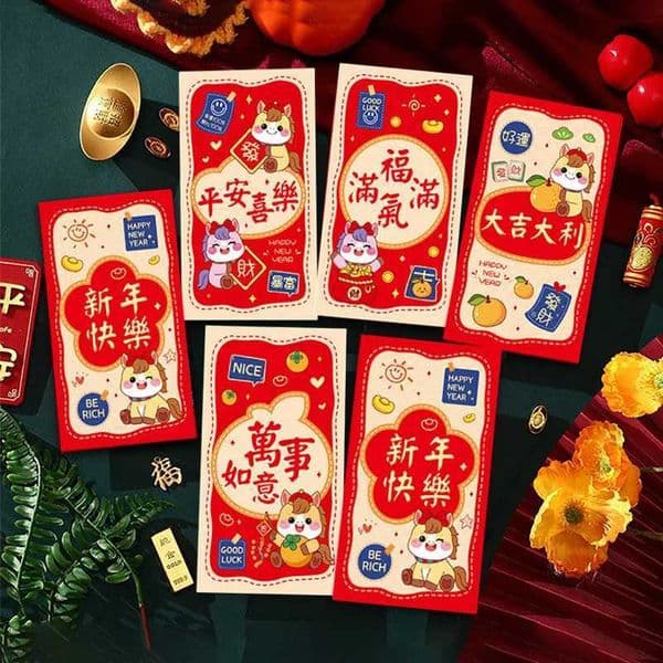 6pcs Red Wallet Money Gift Envelopes Red Envelope Chinese New Year 2026 Traditional Lunar New Year Red Packet agenda 2026 C251127