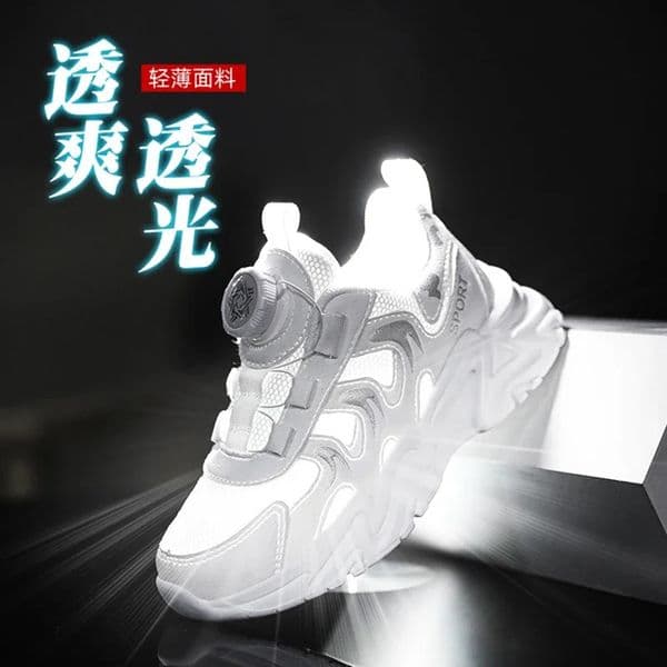 Childrens Rotating Button Sports Shoes Autumn Model Net Soft soled Casual Boys Outdoor Student 250427