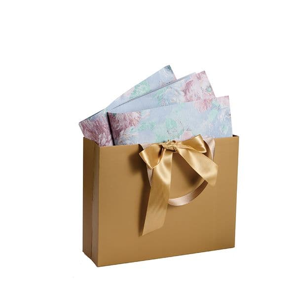 Eco-Friendly Customized Shopping Bag Set Including Paper Gifts Boxes & Ribbons