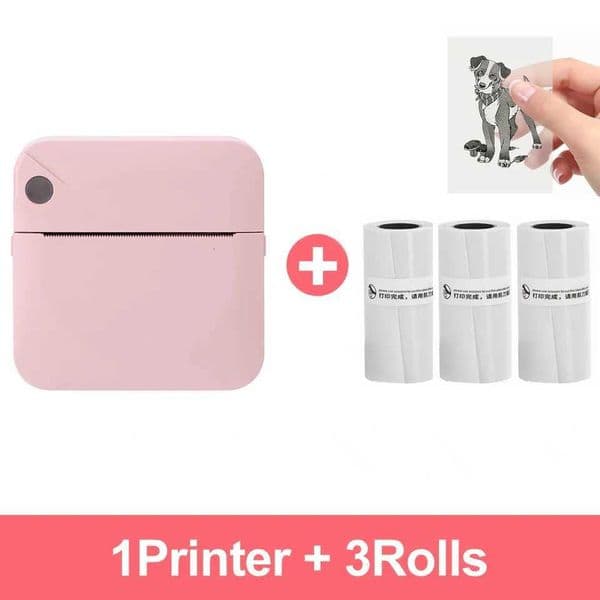 Inkless Sticker Printer Mini Thermal Printer with Roll of Thermal Paper Wireless Pocket Printer Smart Portable Receipt H251127