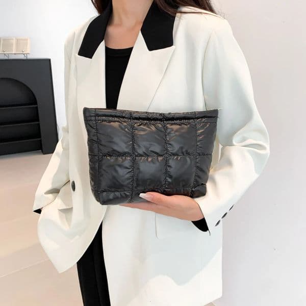 Women Cosmetic Bag Padded Quilted Makeup Storage Bag Large Capacity Makeup Pouch Solid Color Puffer Makeup Bag Toiletry Bag R251127