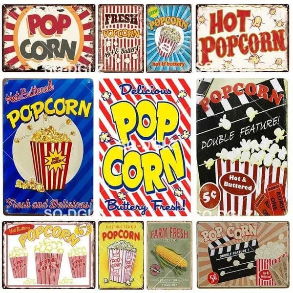 POP CORN Plaque Tin Sign Metal Sign Vintage Bar Decoration Itan Home Decor Wall Sticker Pub Painting Restaurant Poster Gift Y251127