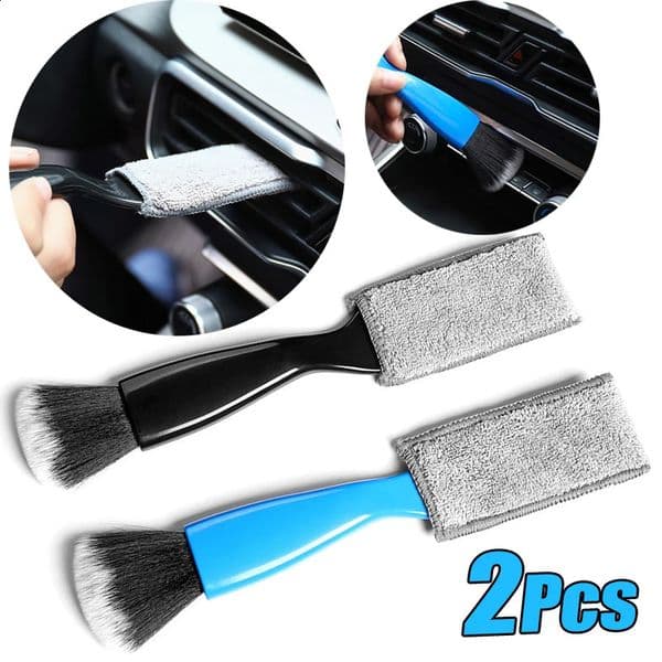 Car interior cleaning brush Air condition tool outlet dust collector Soft Double end automatic 250425