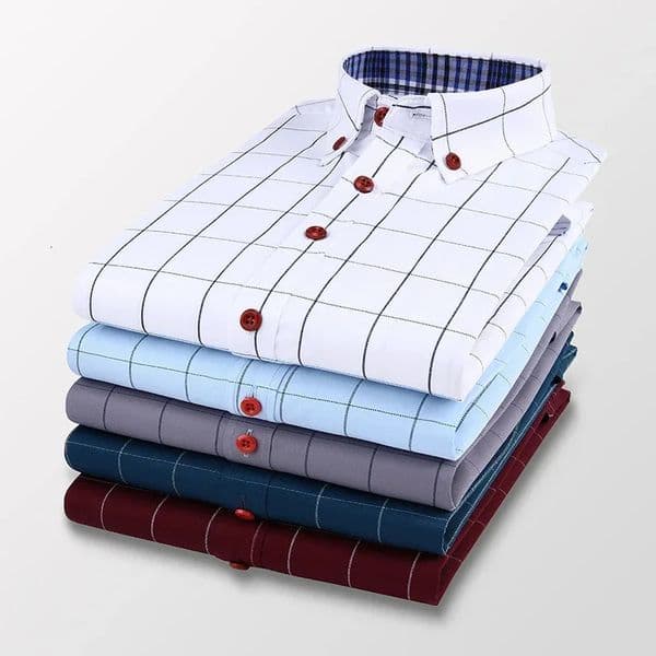 BROWON Summer Mens Shirts Short Sleeve Plaid Shirt Slim Casual Button Up Dress Men Cotton Big Size Clothing 251126