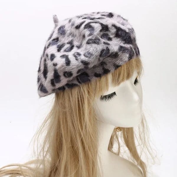 Autumn Winter Leopard Print Warm Rabbit Fur Octagonal Hats for Women and Girl Berets Painter Hat Beanie Cap 11 251126BJ