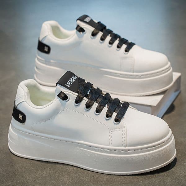 Ddmysports Spring New Breathable White Sneakers Men S Versatile Thick Soled Height Increasing Sports Casual Board Trendy Shoes Outdoor Shoes