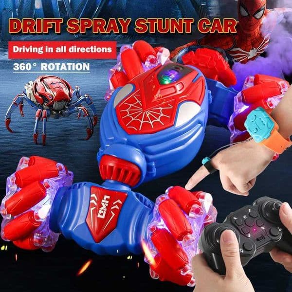 Remote Control Cars with LightsQuick Hand Control 24GHz 4WD Gesture Sensing 360 Rotating Double Sided RC Stunt Car Toys Y251127