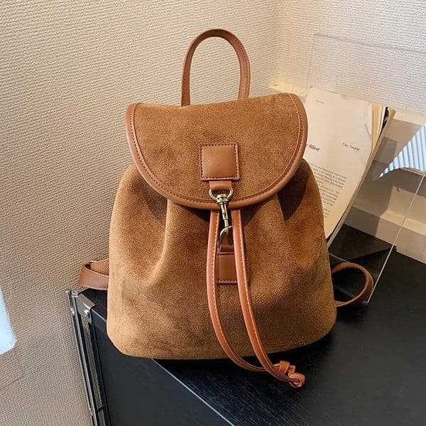 2025 Autumn Suede Backpacks For Women Large Capacity College Student Schoolbags Suitable For Travel Daily Commuting R251119