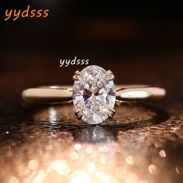Hot Sale DEF VVS2 Lab Grown Diamond Engagement Ring 14k Solid Gold Ring Solitaire Diamond Fashion Jewelry Rings for Sale