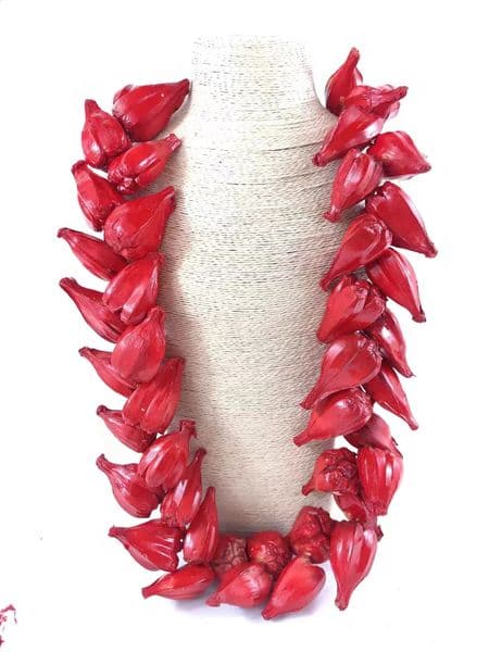 Traditional Natural Red Ula Fala Necklace Formal Ocns Handmade Necklace 100cm Men And women Accessories For Celebratory 250417