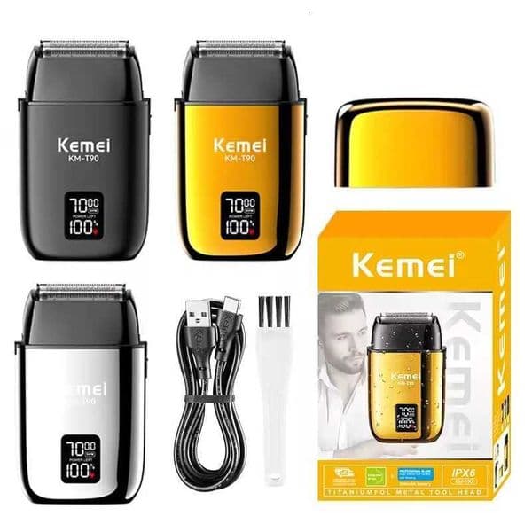 Kemei Professional 3-Blades Waterproof Electric Razor For Men Rechargeable Bald Head Foil Shaver Mens Beard Shaving Machin X251128