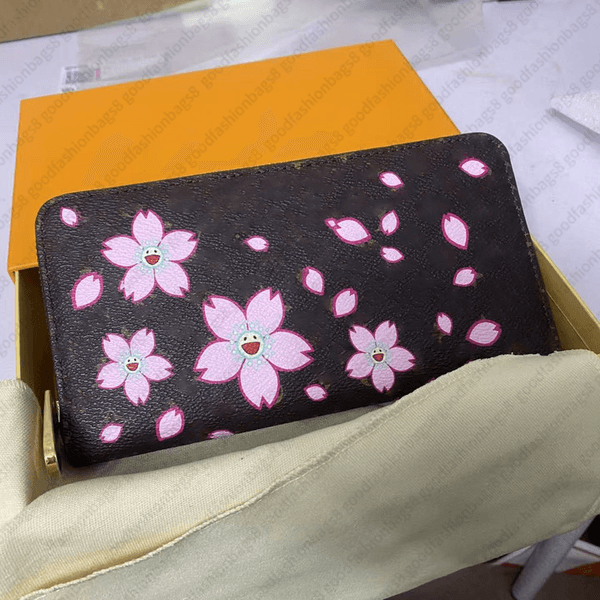 designer wallet women takashi mini zippy organizer Cherry blossom wallet credit card holder coin purse key pouch purse murakami clutch coin purse passport holder