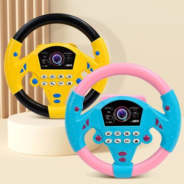 Eletric Steering Wheel Toy with Light Sound for Baby Kids Educational Portable Simulated Driving Steering Wheel Vocal ToysToys 251126BJ
