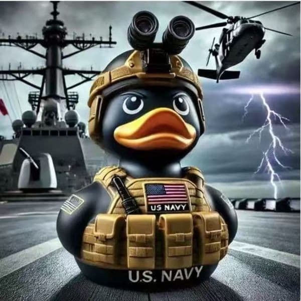 Charming Desk Decoration: Soldier-Themed Minion Duck Crafted from High-Quality Resin