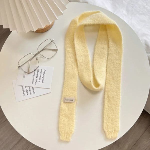 Knitted Scarves Korean Style Thin Scarf Fashionable Plush Long Solid Scarf Womens Mink Fur Y2K Girl Scarf for Warm 251126