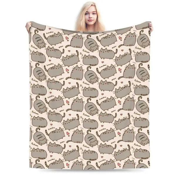 New Pusheens Cat Blankets Super Soft Flannel Comfortable Throw Blanket Machine WashableW251128