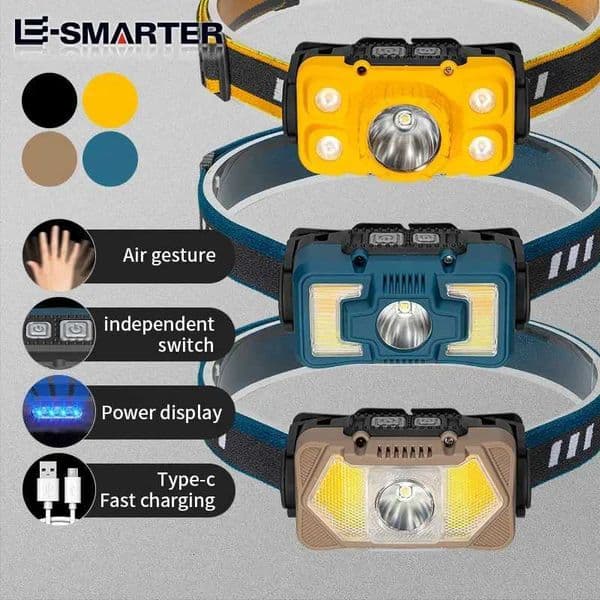 Powerful LED Headlamp Buit-in18650 USB Rechargeable Headlight Head Lamp Waterproof Head Light High Lumens FlashlightW251128