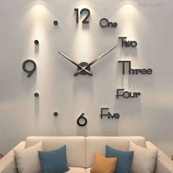 3D Wall Clock DIY Big Wall Clocks Modern Living Ro Acrylic Mirror Stickers Self-Adhesive Quartz Wah Silent He Decoration 240802 Y260516