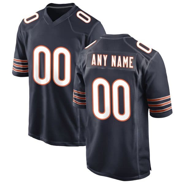 Caleb Williams 18 DJ Moore 2 Cole Kmet 85 Colston Loveland 84 Rome Odunze 15 Navy White Orange Alternate Custom Game Jersey