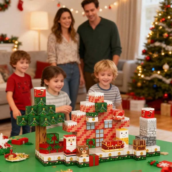 TOYLINX Magnetic Building Blocks For Kids 154PCS Stem Sensory magnet cubes building Toys Diy Model Kit Chrismas Snow House Y251128