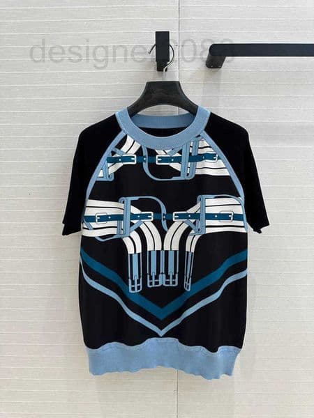 Women's Sweaters Designer Milan Runway Sweaters 2025 New Spring O Neck Short Sleeve Fashion Designer Sweaters Brand Same Style Tops ID6R