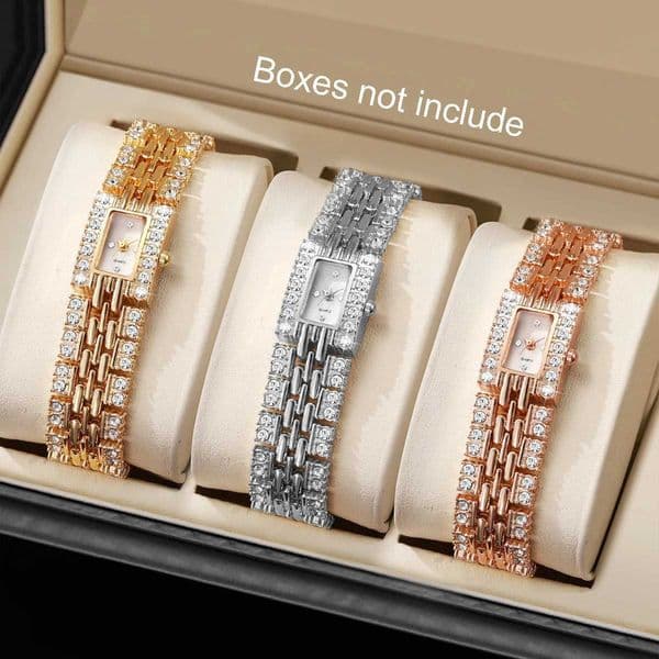 Luxury Rhinestone Rectangle Wen Watches Fashion Ladies Bracelet Wristwatch Reloj Mujer Girls Clock Gift Without Box X251128