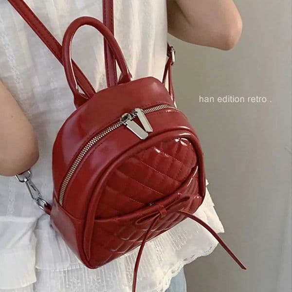 Designer Korea Fashion Plaid Print Pu Backpack Solid Soft Mini Shoudler Bag Large Capacity Female Casual School Bags Lady Handbags Y251127