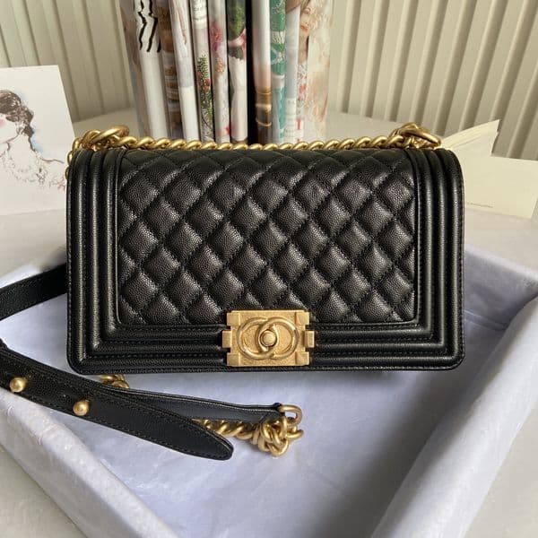 Designer bag handbag tote bag leboy bag leboy 25 shoulder bag caviar high-quality bag style lychee leather shoulder strap gold buckle diamond grid flip cross bag.