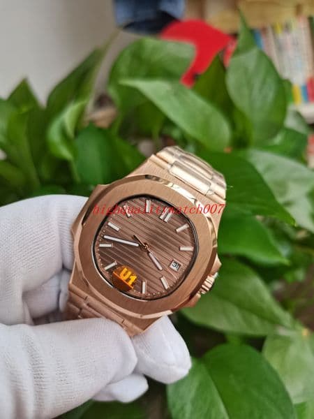 u1Topselling Men's Fashion Watch 40mm Chocolate dial 5711/1R Black Dial movement machinery 18k rose gold Mechanical Transparent Stainless Steel bracelet Watches