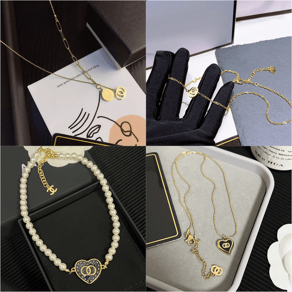 Gold-Toned Heart Pendant Necklace With Black Detail Delicate Chain Daily Elegant Jewelry Gifts For Her High-Quality Stylish Accessory