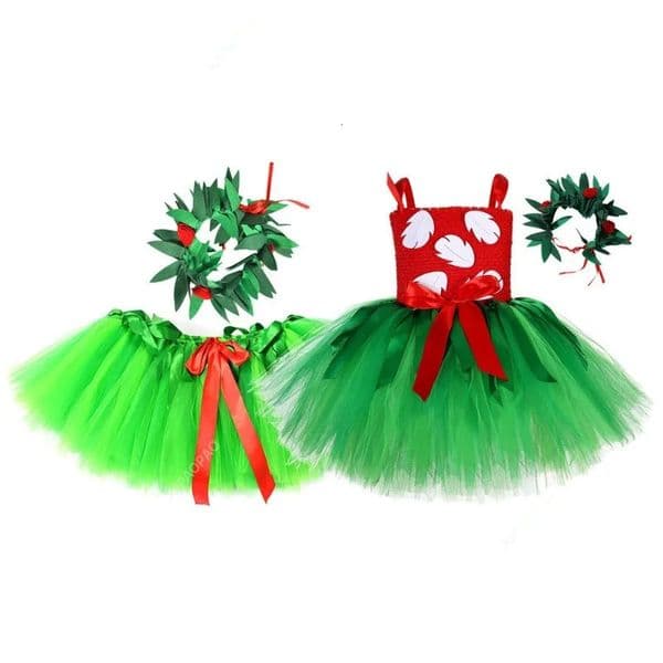 Tutu Dress For Girls Party Princess Outfits With Garland For Baby Girl Christmas Halloween Costume Kids Hawaiian Dresses 251125